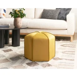 WISHEK - Poef - Mosterdgeel - Fluweel