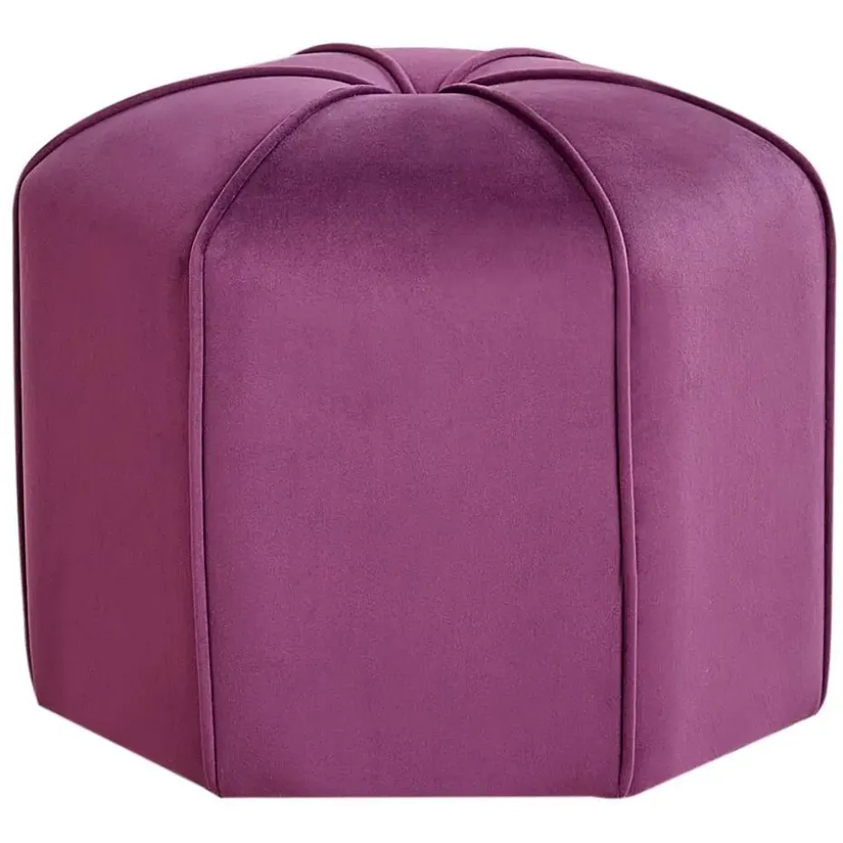 WISHEK - Poef - Paars - Fluweel