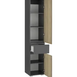 Wisla - Badkamerkast met 1 lade en 2 deuren in houtoptik