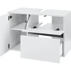 Wisla - Badmeubel 80 cm 1-lade, 1 klep, 1 deur wit spaanplaat