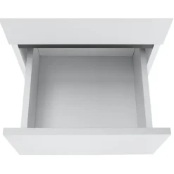 Wisla - Hoge kast met 1 lade en 2 deuren in witte spaanplaat