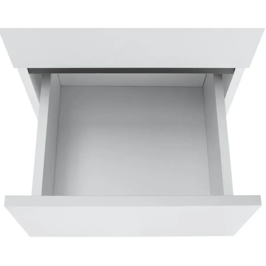 Wisla - Hoge kast met 1 lade en 2 deuren in witte spaanplaat