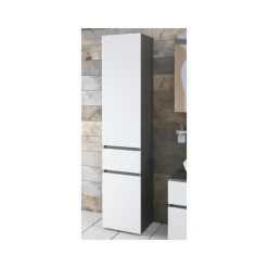 Wisla - Kast met 1 lade en 2 deuren in wit / antraciet spaanplaat