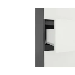 Wisla - Kast met 1 lade en 2 deuren in wit / antraciet spaanplaat
