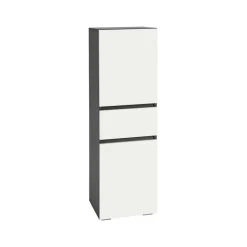 Wisla - Midi-kast 1 lade, 2 deuren in wit/antraciet spaanplaat