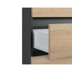 Wisla - Midikast 2 laden, 2 deuren in eiken/antraciet spaanplaat