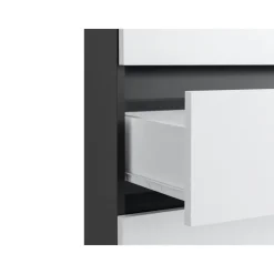 Wisla - Midikast 2 laden, 2 deuren in wit/antraciet spaanplaat