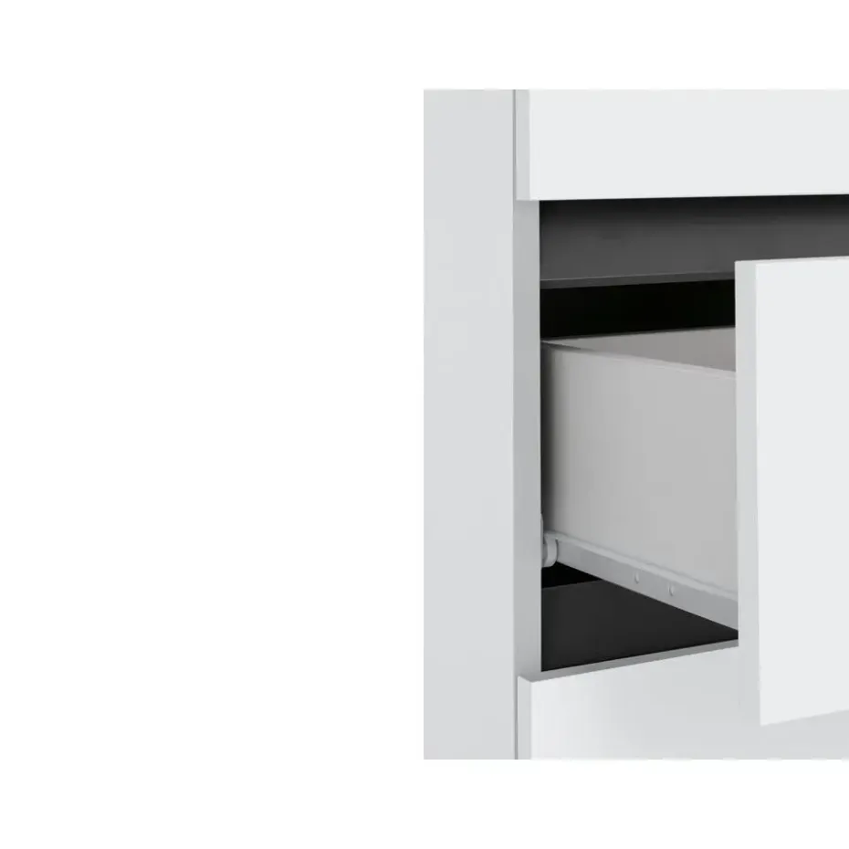 Wisla - Midikast met 2 deuren en 1 lade in wit