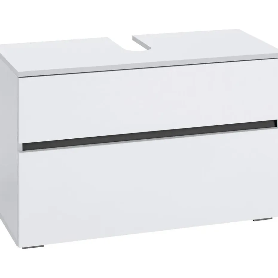 Wisla - Onderkast 80 cm met 1 lade + 1 klep in witte spaanplaat