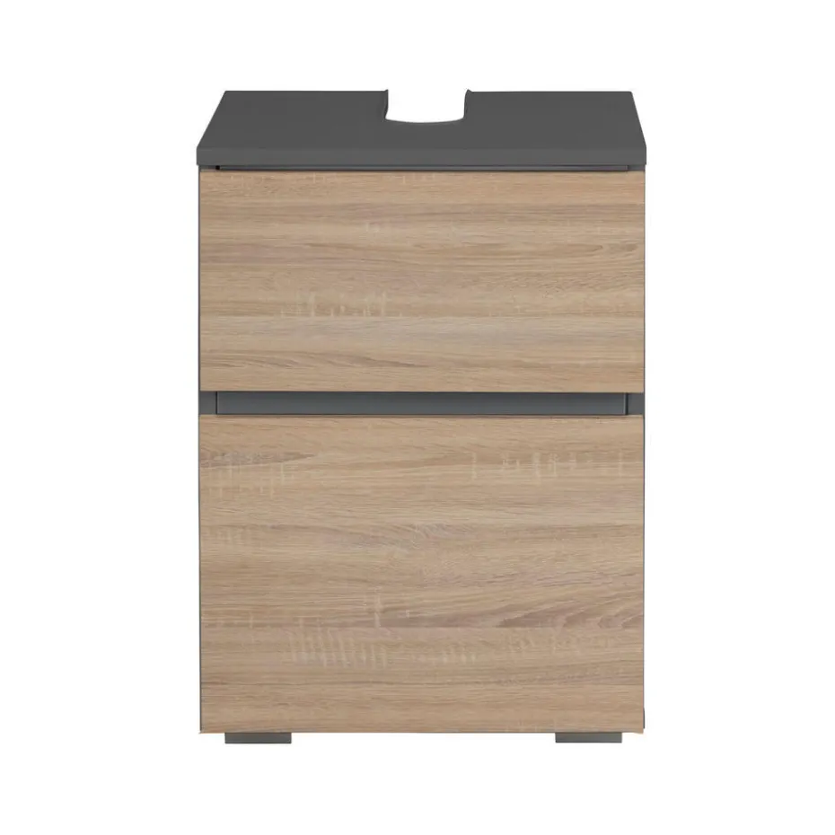 Wisla - Onderkast met 1 eiken/grijze spaanplaat deur 40 cm