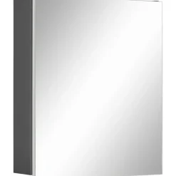 Wisla - Wandkast met spiegel wit / antraciet spaanplaat