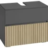 Wisla - Wastafelonderkast 60 cm met 1 klep 1 lade in antraciet eikenoptik
