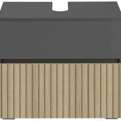 Wisla - Wastafelonderkast 60 cm met 1 klep 1 lade in antraciet eikenoptik