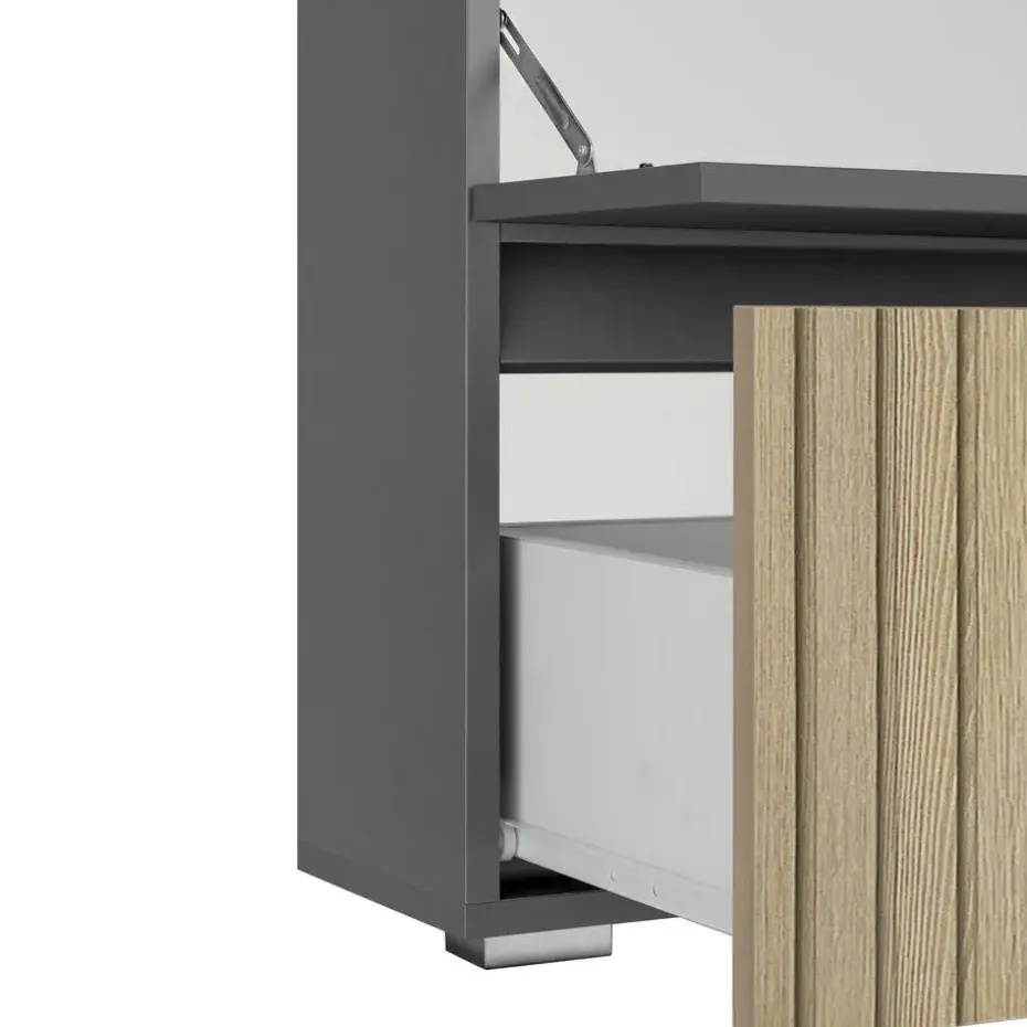 Wisla - Wastafelonderkast 60 cm met 1 klep 1 lade in antraciet eikenoptik