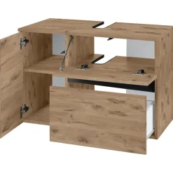 Wisla - Wastafelonderkast met 1 deur / 1 klep / 1 lade in eikenoptik