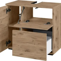 Wisla - Wastafelonderkast met 1 deur / 1 lade / 1 klep in eikenoptik