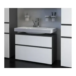 Wisla - Wastafelonderkast met 1 lade in antraciet wit