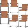 WOOOD Bas Eetkamerstoelen - Pu - Cognac - Set van 6