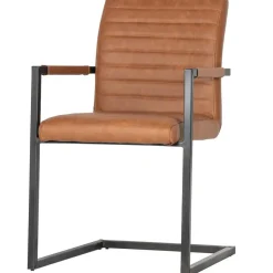 WOOOD Bas Eetkamerstoelen - Pu - Cognac - Set van 6