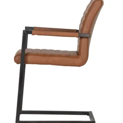 WOOOD Bas Eetkamerstoelen - Pu - Cognac - Set van 6