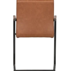 WOOOD Bas Eetkamerstoelen - Pu - Cognac - Set van 6