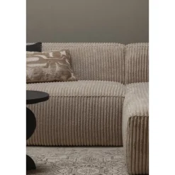 WOOOD Bean Chaise Longue Bank Rechts - Ribstof - Travertin -73x254x178