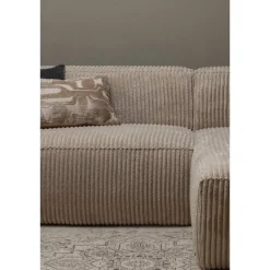 WOOOD Bean Chaise Longue Bank Rechts - Ribstof - Travertin -73x254x178
