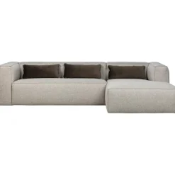 WOOOD Bean Hoekbank Incl. Kussens Rechts - Melange - Grijs - 73x305x96