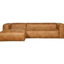 WOOOD Bean Hoekbank Links - Ecoleer - Cognac - 73x305x96