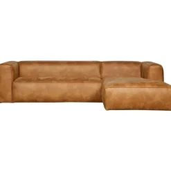 WOOOD Bean Hoekbank Rechts - Ecoleer - Cognac - 73x305x96