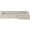 WOOOD Bean Hoekbank Rechts - Ribstof - Naturel - 73x305x96