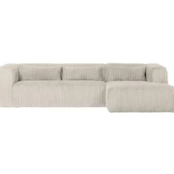 WOOOD Bean Hoekbank Rechts - Ribstof - Naturel - 73x305x96