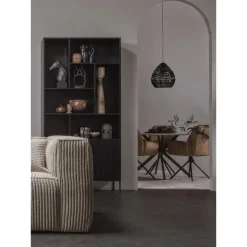 WOOOD Bean 3,5-Zits Bank - Ribstof - Travertin - 73x242x96