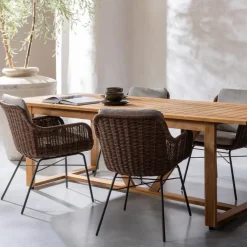 WOOOD Beaver Tuintafel - Teak - Naturel - 75x240x90