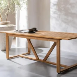 WOOOD Beaver Tuintafel - Teak - Naturel - 75x240x90