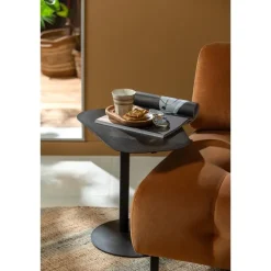 WOOOD Bijzettafel Lia - Metaal - Zwart - 50x50x38