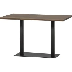 WOOOD Bistro Dubbele Vierkante Buisvoet - Metaal - Zwart - 72x80x40
