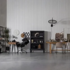 WOOOD Bonk Open Kast - Grenen - Zwart - 160x103x37