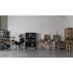 WOOOD Bonk Open Kast - Grenen - Zwart - 160x103x37