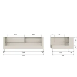 WOOOD Carter Bed - Grenenhout - Dust/Beige - 90x200