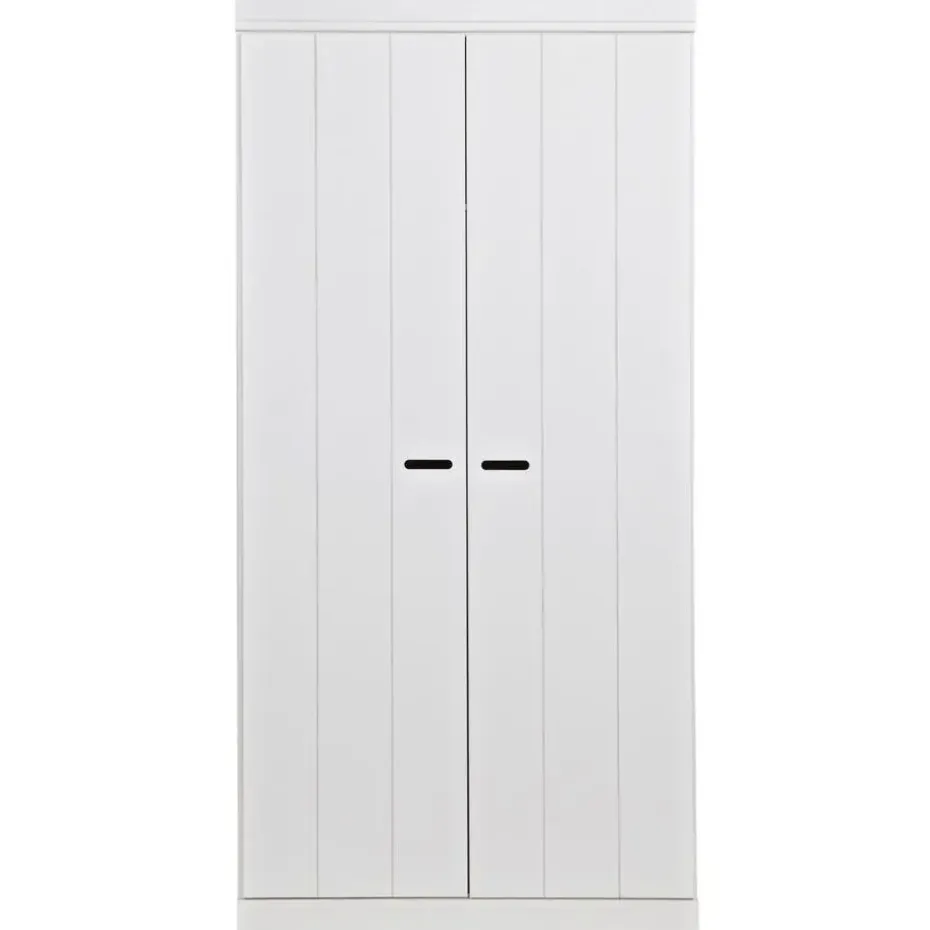 WOOOD Connect Kledingkast 2-Deurs - Grenen - Wit - 195x94x53