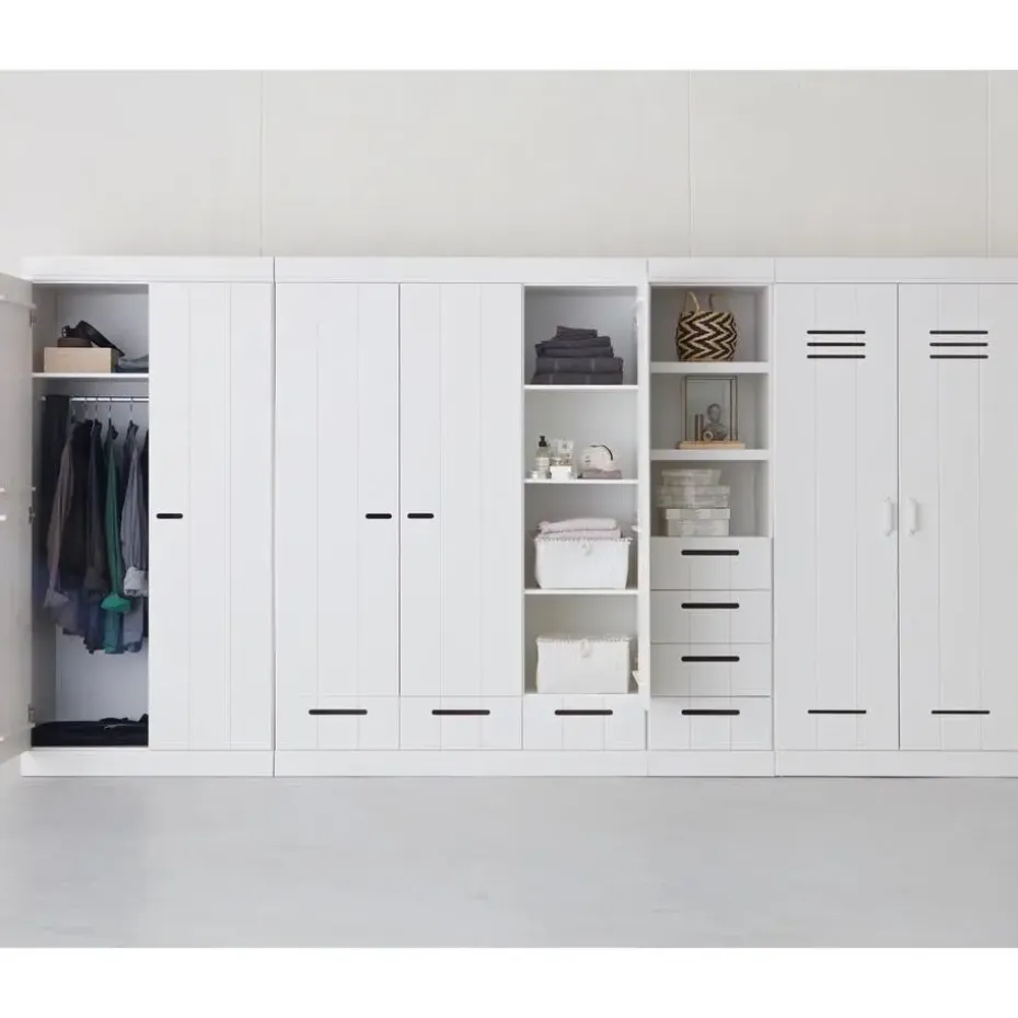 WOOOD Connect Kledingkast 2-Deurs - Grenen - Wit - 195x94x53