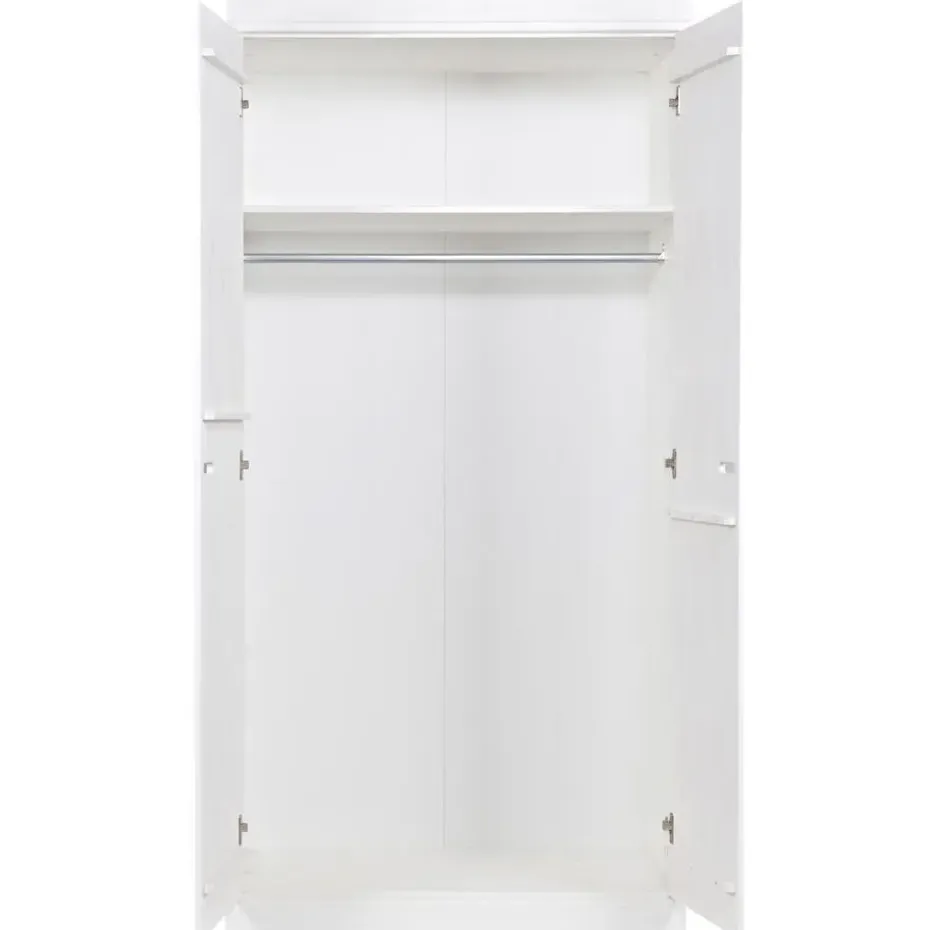 WOOOD Connect Kledingkast 2-Deurs - Grenen - Wit - 195x94x53