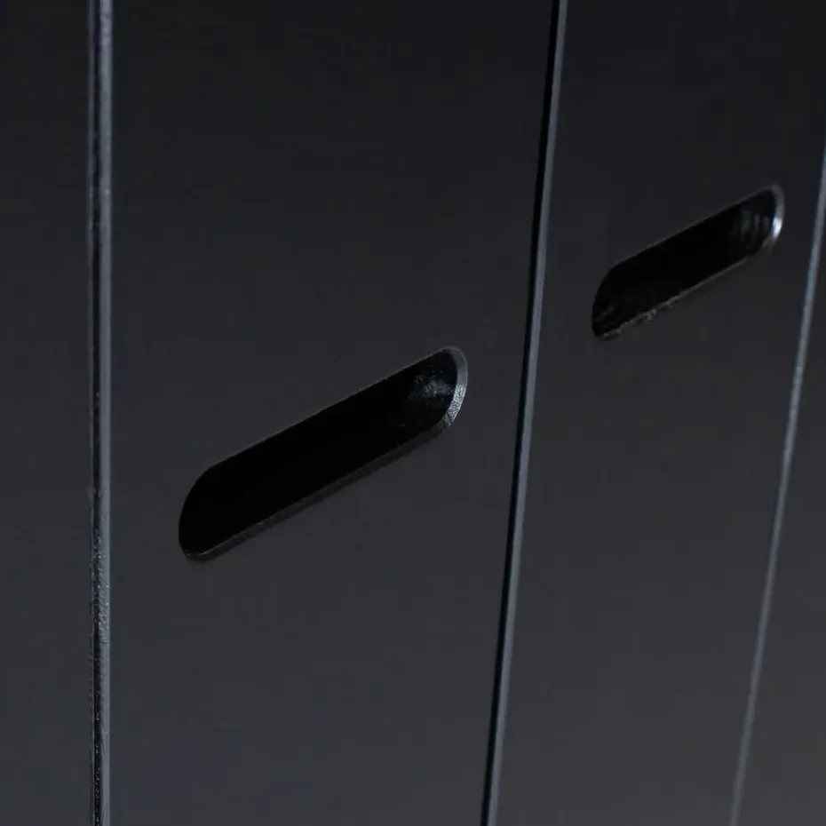 WOOOD Connect Kledingkast 3-Deurs met Lade - Grenen -Zwart- 195x140x53