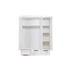 WOOOD Connect Kledingkast 3-Deurs met Lade - Grenen - Wit - 195x140x53