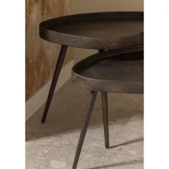 WOOOD Crude Bijzettafels - Zink - Antique Bronze - 39x71x52