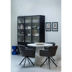 WOOOD Damon Ronde Eettafel - Betonlook - Wit - 76x100x10