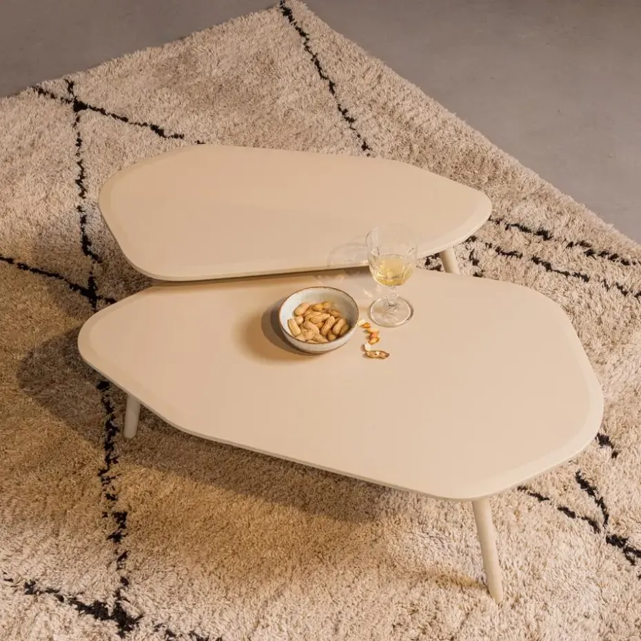 WOOOD Davina Bijzettafels - MDF - Dust - 40x90x50