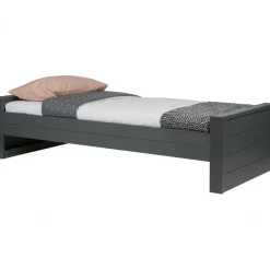 WOOOD Dennis Bed Excl Lade - Grenen - Staal Grijs - 53x219x95