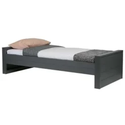 WOOOD Dennis Bed Excl Lade - Grenen - Staal Grijs - 53x219x95
